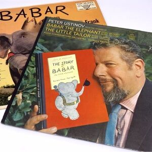 Babar the Elephant Peter Ustinov The Little Tailor Frank Luther Vinyl Record Set